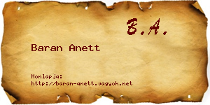 Baran Anett névjegykártya